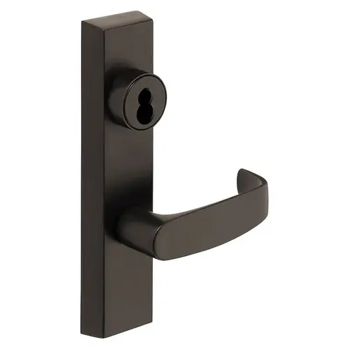 Grade 1 Exit Device Trim, Storeroom Function, Freewheeling Trim, Key Unlocks Trim, Trim Retracts Latch, Trim Relocks when Key is Removed, For Surface Vertical Rod and Mortise (8700, 8900 Series) Devices, Sargent LFIC Less Core, L Lever, RHR, Dark Oxidized Statuary Bronze Clear Coated Dark Oxidized Statuary Bronze Clear Coated