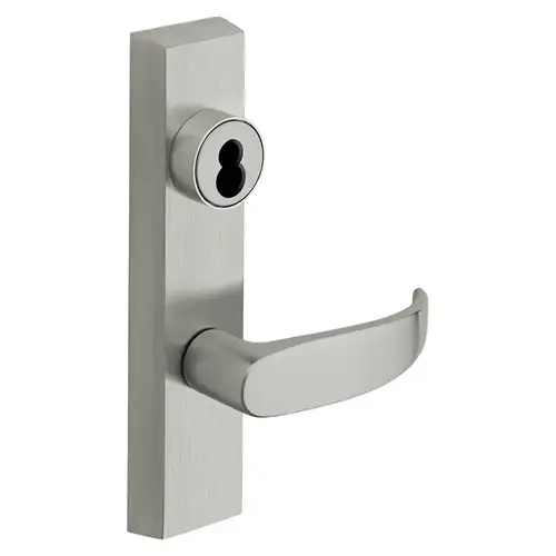 Grade 1 Exit Device Trim, Storeroom Function, Freewheeling Trim, Key Unlocks Trim, Trim Retracts Latch, Trim Relocks when Key is Removed, For Rim (8800) and NB8700 Series Devices, Sargent LFIC Less Core, P Lever, RHR, Satin Chrome Satin Chrome