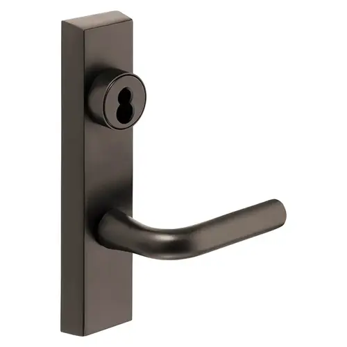 Grade 1 Exit Device Trim, Storeroom Function, Key Unlocks Trim, Trim Retracts Latch/Trim Relocks when Key is Removed, For Surface Vertical Rod and Mortise (8700, 8900 Series) Devices, Sargent LFIC Less Core, W Lever, RHR, Oxidized Satin Bronze Relieved Clear Coated Oxidized Satin Bronze Relieved Clear Coated