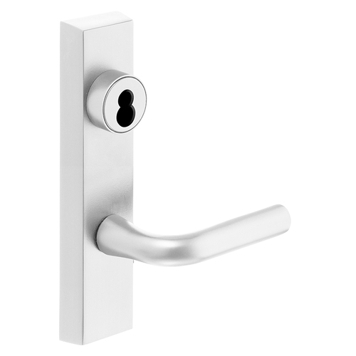 Grade 1 Exit Device Trim, Night Latch, Key Retracts Latch, For Rim and Mortise (8300, 8500, 8800, 8900, 9800, 9900 Series) Devices, Sargent LFIC Less Core, W Lever, White Suede Powder Coat Finish, Right-Hand Reverse White Suede Powder Coat