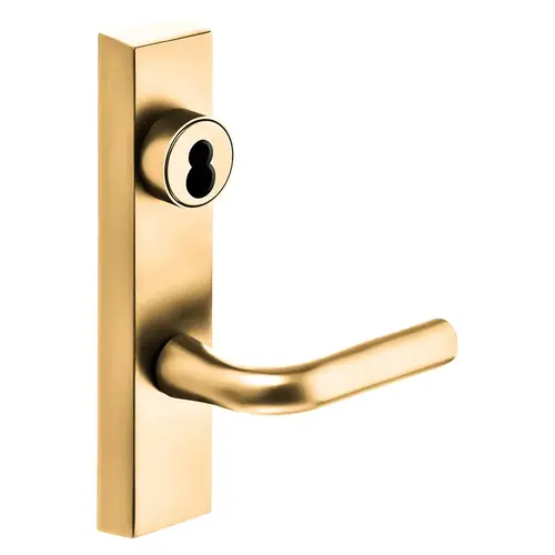 Grade 1 Exit Device Trim, Storeroom Function, Key Unlocks Trim, Trim Retracts Latch/Trim Relocks when Key is Removed, For Surface Vertical Rod and Mortise (8700, 8900 Series) Devices, Sargent LFIC Less Core, W Lever, RHR, Bright Bronze Clear Coated Bright Bronze Clear Coated