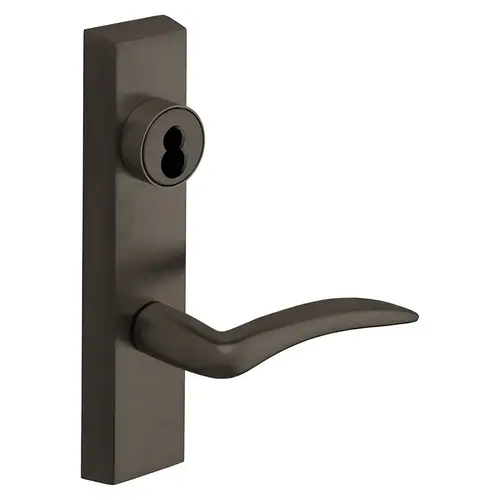 Grade 1 Electrified Exit Device Trim, Fail Safe, Power Off, Unlocks Lever, Key Retracts Latch, For Surface Vertical Rod and Mortise (8700, 8900 Series) Devices, Sargent LFIC Less Core, A Lever, 12V, RHR, Dark Oxidized Bronze Dark Oxidized Bronze