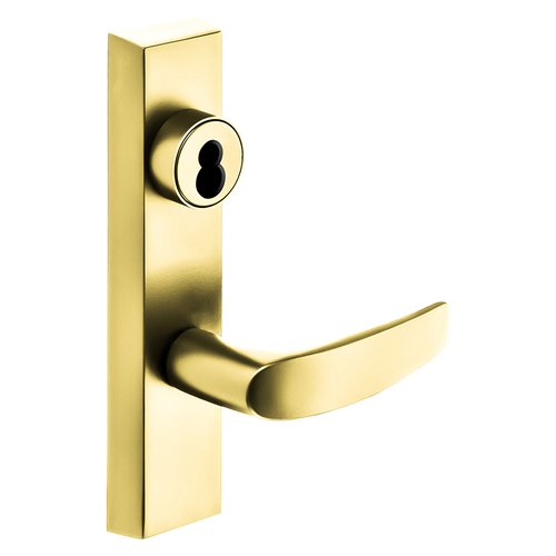 Nightlatch Function, Key Retracts Latch, Sargent LFIC Less Core, RHR, B Lever, Bright Brass