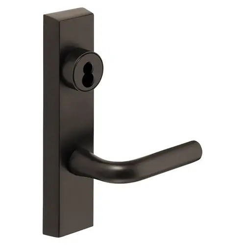 Grade 1 Exit Device Trim, Classroom Security Function, Key Outside Retracts Latch, Key Inside Unlocks/Locks Outside Trim, For Surface Vertical Rod and Mortise (8700, 8900 Series) Devices, Sargent LFIC Less Core, W Lever, RHR, Dark Oxidized Statuary Bronze Clear Coated Dark Oxidized Statuary Bronze Clear Coated