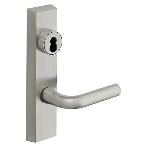 Grade 1 Exit Device Trim, Storeroom Function, Freewheeling Trim, Key Unlocks Trim, Trim Retracts Latch, Trim Relocks when Key is Removed, For Surface Vertical Rod and Mortise (8700, 8900 Series) Devices, Sargent LFIC Less Core, W Lever, LHR, Satin Chrome Satin Chrome