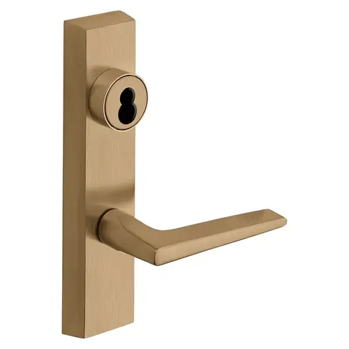 Grade 1 Exit Device Trim, Storeroom Function, Freewheeling Trim, Key Unlocks Trim, Trim Retracts Latch, Trim Relocks when Key is Removed, For Surface Vertical Rod and Mortise (8700, 8900 Series) Devices, Sargent LFIC Less Core, F Lever, LHR, Satin Bronze Clear Coated Satin Bronze Clear Coated