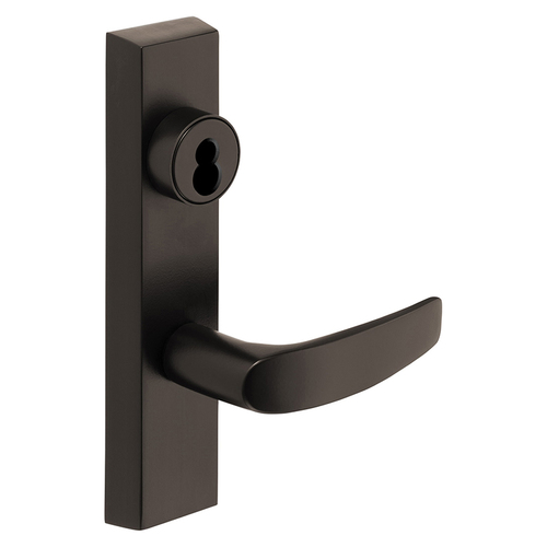 Grade 1 Exit Device Trim, Storeroom Function, Key Unlocks Trim, Trim Retracts Latch/Trim Relocks when Key is Removed, For Rim (8800) and NB8700 Series Devices, Sargent LFIC Less Core, B Lever, RHR, Dark Oxidized Statuary Bronze Clear Coated Dark Oxidized Statuary Bronze Clear Coated