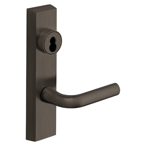 Grade 1 Electrified Exit Device Trim, Fail Secure, Power Off, Locks Lever, Key Retracts Latch, For Surface Vertical Rod and Mortise (8700, 8900 Series) Devices, Sargent LFIC Less Core, W Lever, 12V, RHR, Dark Oxidized Bronze Dark Oxidized Bronze