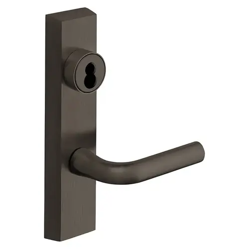 Grade 1 Exit Device Trim, Storeroom Function, Freewheeling Trim, Key Unlocks Trim, Trim Retracts Latch, Trim Relocks when Key is Removed, For Surface Vertical Rod and Mortise (8700, 8900 Series) Devices, Sargent LFIC Less Core, W Lever, LHR, Dark Oxidized Satin Bronze Oil Rubbed Dark Oxidized Satin Bronze Oil Rubbed