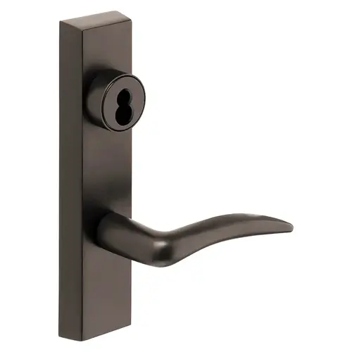 Grade 1 Exit Device Trim, Classroom Function, Freewheeling Trim, Key Outside Unlocks/Locks Trim, For Surface Vertical Rod and Mortise (8700, 8900 Series) Devices, Sargent LFIC Less Core, A Lever, LHR, Oxidized Satin Bronze Relieved Clear Coated Oxidized Satin Bronze Relieved Clear Coated