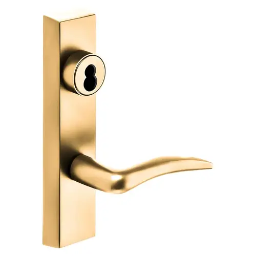 Grade 1 Exit Device Trim, Classroom Function, Freewheeling Trim, Key Outside Unlocks/Locks Trim, For Surface Vertical Rod and Mortise (8700, 8900 Series) Devices, Sargent LFIC Less Core, A Lever, RHR, Bright Bronze Clear Coated Bright Bronze Clear Coated