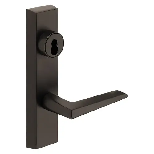 Grade 1 Exit Device Trim, Classroom Security Function, Key Outside Retracts Latch, Key Inside Unlocks/Locks Outside Trim, For Surface Vertical Rod and Mortise (8700, 8900 Series) Devices, Sargent LFIC Less Core, F Lever, RHR, Dark Oxidized Statuary Bronze Clear Coated Dark Oxidized Statuary Bronze Clear Coated