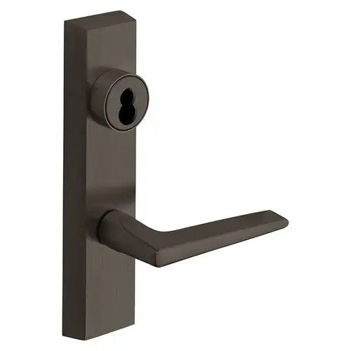 Grade 1 Exit Device Trim, Storeroom Function, Freewheeling Trim, Key Unlocks Trim, Trim Retracts Latch, Trim Relocks when Key is Removed, For Surface Vertical Rod and Mortise (8700, 8900 Series) Devices, Sargent LFIC Less Core, F Lever, LHR, Dark Oxidized Satin Bronze Oil Rubbed Dark Oxidized Satin Bronze Oil Rubbed