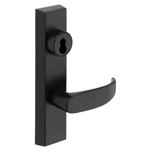 Grade 1 Electrified Exit Device Trim, Fail Safe, Power Off, Unlocks Lever, Key Retracts Latch, For Rim (8800) and NB8700 Series Devices, Sargent LFIC Less Core, P Lever, 24V, LHR, Black Suede Powder Coat Black Suede Powder Coat