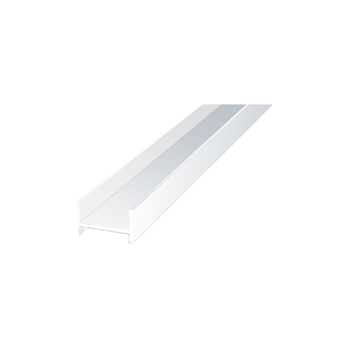 White 72" Frameless Sliding Shower Door Side Jamb Extrusion for 1/4" and 3/8" Glass