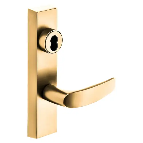 Grade 1 Exit Device Trim, Classroom Function, Freewheeling Trim, Key Unlocks Trim, Trim Retracts Latch, Trim Relocks when Key is Removed, For Rim (8800) and NB8700 Series Devices, SFIC Prep Less Core, B Lever, LHR, Bright Bronze Clear Coated Bright Bronze Clear Coated