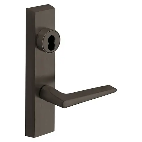 Grade 1 Exit Device Trim, Storeroom Function, Key Unlocks Trim, Trim Retracts Latch/Trim Relocks when Key is Removed, For Rim (8800) and NB8700 Series Devices, SFIC Prep Less Core, F Lever, LHR, Dark Oxidized Satin Bronze Oil Rubbed Dark Oxidized Satin Bronze Oil Rubbed