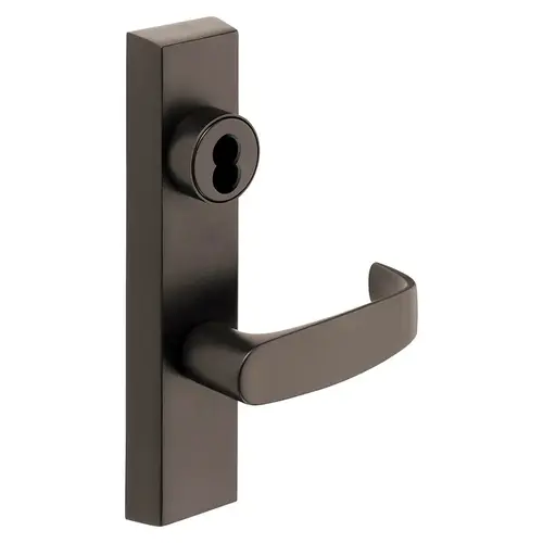 Grade 1 Exit Device Trim, Classroom Security Function, Key Outside Retracts Latch, Key Inside Unlocks/Locks Outside Trim, For Surface Vertical Rod and Mortise (8700, 8900 Series) Devices, SFIC Prep Less Core, L Lever, LHR, Oxidized Satin Bronze Relieved Clear Coated Oxidized Satin Bronze Relieved Clear Coated