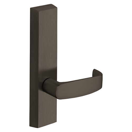 Grade 1 Exit Device Trim, Dummy, For Surface Vertical Rod and Mortise (8700, 8900 Series) Devices, L Lever, RHR, Dark Oxidized Bronze Dark Oxidized Bronze