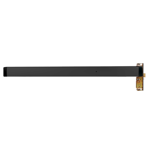 Mortise Exit Device, 1-1/8" BacksetNarrow Stile Aluminum Doors, RHR, 36", Request to Exit Monitor Switch, Black Anodized Aluminum