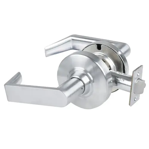 Grade 1 Exit Lock, Rhodes Lever, Schlage FSIC Prep With Construction Core, Request to Exit Switch, Satin Chrome Finish, Non-handed Satin Chrome