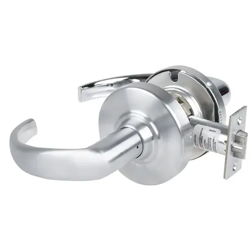 ALX Series Grade 2 Passage Sparta Lever Lock with 47267038 Springlatch and 47267101 ANSI Strike Antimicrobial Satin Chrome Finish