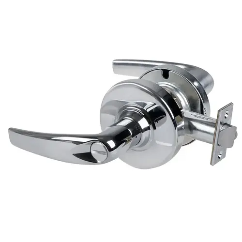 ALX Series Grade 2 Privacy Tactile Athens Lever Lock with 47267038 Springlatch and 47267101 ANSI Strike Bright Chrome Finish