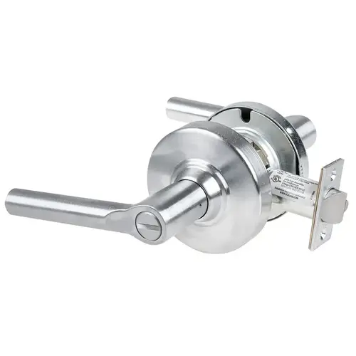 ALX Series Grade 2 Hospital Privacy Broadway Lever Lock with 47267038 Springlatch and 47267101 ANSI Strike Antimicrobial Satin Chrome Finish