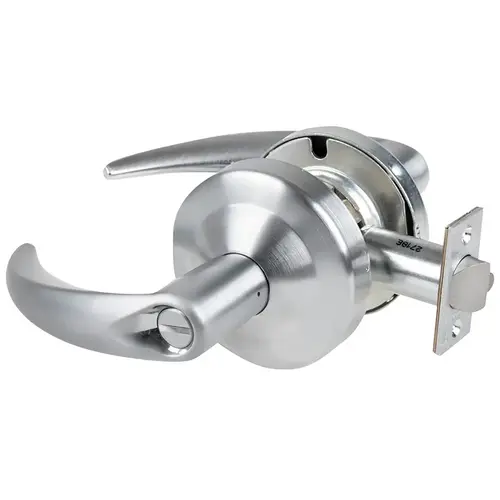 ALX Series Grade 2 Hospital Privacy Omega Lever Lock with 47267038 Springlatch and 47267101 ANSI Strike Antimicrobial Satin Chrome Finish