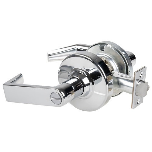 ALX Series Grade 2 Hospital Privacy Tactile Rhodes Lever Lock with 47267038 Springlatch and 47267101 ANSI Strike Bright Chrome Finish