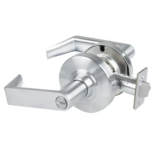 ALX Series Grade 2 Hospital Privacy Rhodes Lever Lock with 47267038 Springlatch and 47267101 ANSI Strike Antimicrobial Satin Chrome Finish