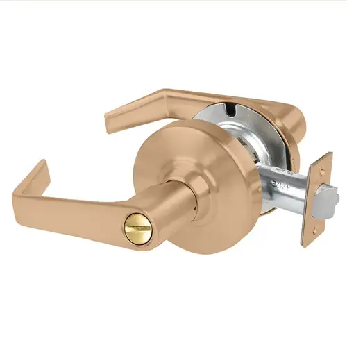 ALX Series Grade 2 Hospital Privacy Saturn Lever Lock with 47267038 Springlatch and 47267101 ANSI Strike Satin Bronze Finish