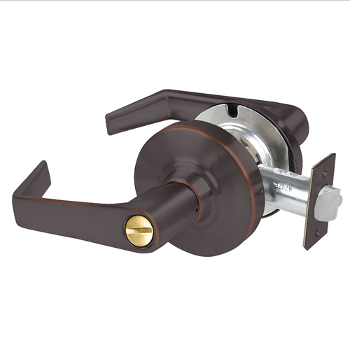 ALX Series Grade 2 Hospital Privacy Saturn Lever Lock with 47267038 Springlatch and 47267101 ANSI Strike Aged Bronze Finish