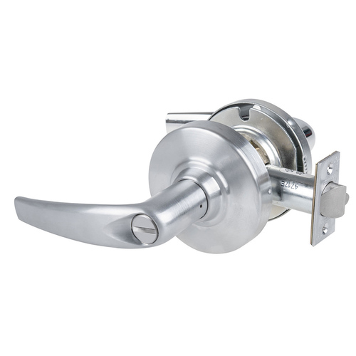 ALX Series Grade 2 Privacy Athens Lever Lock with 47267038 Springlatch and 47267101 ANSI Strike Antimicrobial Satin Chrome Finish
