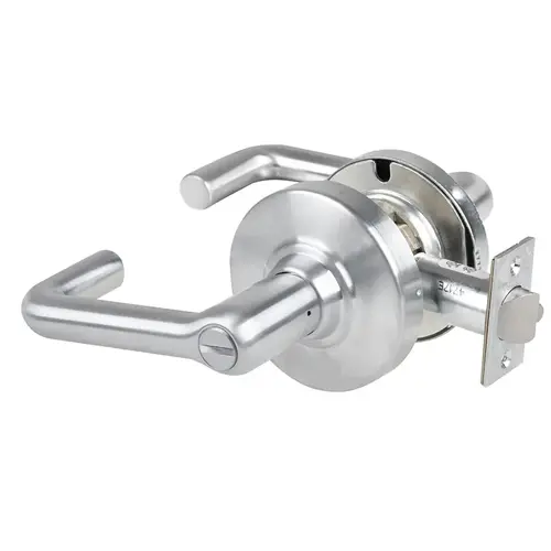 ALX Series Grade 2 Hospital Privacy Tactile Tubular Lever Lock with 47267038 Springlatch and 47267101 ANSI Strike Satin Chrome Finish