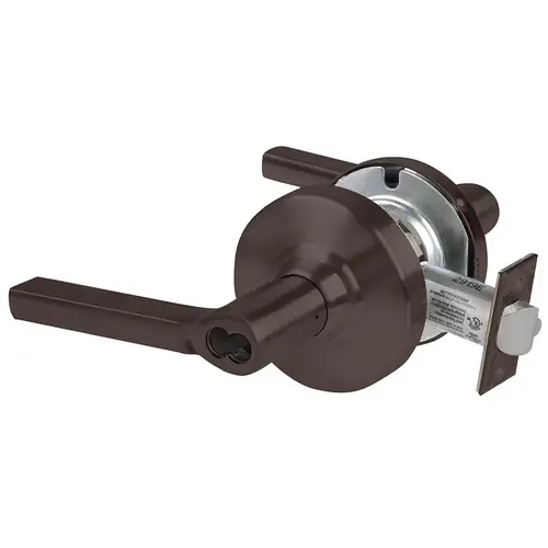 Grade 2 Entrance Cylindrical Lock with Field Selectable Vandlgard, Latitude Lever, SFIC Less Core, Oil-Rubbed Bronze Finish, Anti-Friction Fire Deadlatch, Non-handed Oil Rubbed Bronze