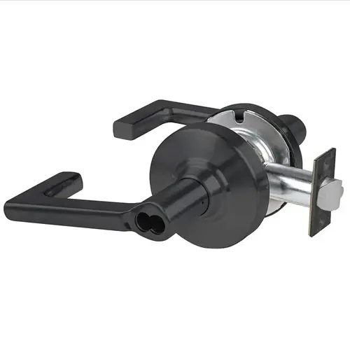 ALX Series Grade 2 Entry Office Tactile Longitude Lever Lock with Small Format IC Prep Less Core; 47267042 Deadlatch; and 47267101 ANSI Strike Matte Black Finish