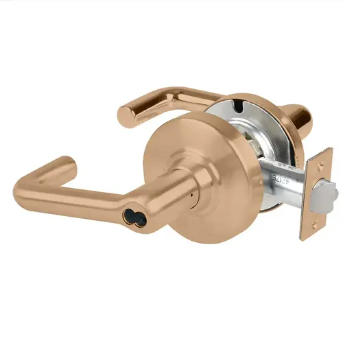 ALX Series Grade 2 Entry Tubular Lever Lock with Corbin J-CO6 Prep Less Core; 47267042 Deadlatch; and 47267101 ANSI Strike Satin Bronze Finish