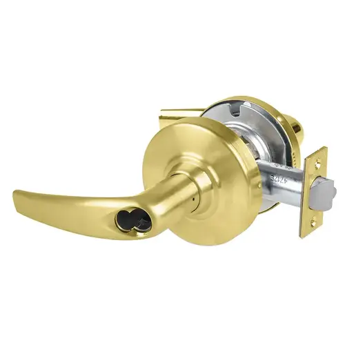 Grade 1 Corridor Lock, Athens Lever, SFIC Prep Less Core, Satin Brass Finish, Non-handed Satin Brass