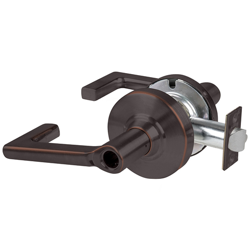 ALX Series Grade 2 Entry Office Tactile Longitude Lever Lock Less Cylinder with 47267042 Deadlatch and 47267101 ANSI Strike Aged Bronze Finish