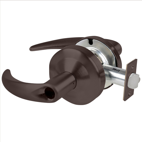 ALX Series Grade 2 Entry Omega Lever Lock Less Cylinder with 47267042 Deadlatch and 47267101 ANSI Strike Oil Rubbed Bronze Finish