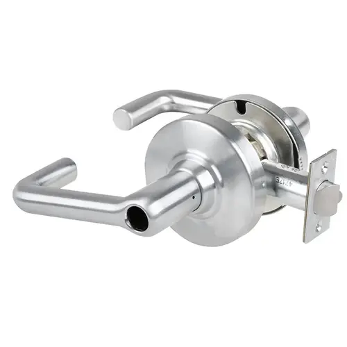 ALX Series Grade 2 Entry Tubular Lever Lock with Sargent L-SAR Prep Less Cylinder; 47267042 Deadlatch; and 47267101 ANSI Strike Antimicrobial Satin Chrome Finish