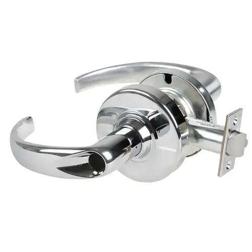 ALX Series Grade 2 Entry Sparta Lever Lock with Corbin L-CO6 Prep Less Cylinder; 47267042 Deadlatch; and 47267101 ANSI Strike Bright Chrome Finish