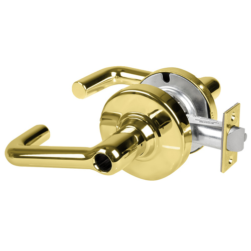 ALX Series Grade 2 Entry Tubular Lever Lock with Sargent L-SAR Prep Less Cylinder; 47267042 Deadlatch; and 47267101 ANSI Strike Bright Brass Finish