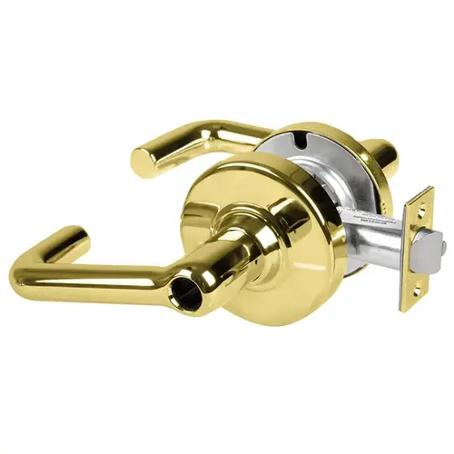 ND Series Vandlgard Entry Less Cylinder Tubular with 13-247 Latch 10-025 Strike Bright Brass Finish