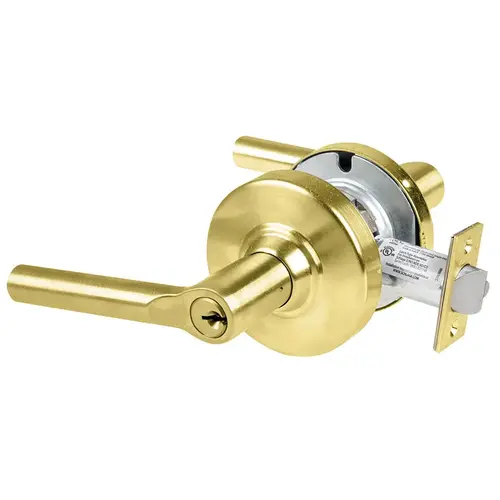 ND Series Corridor C123 Keyway Broadway with 13-247 Latch 10-025 Strike Satin Brass Finish