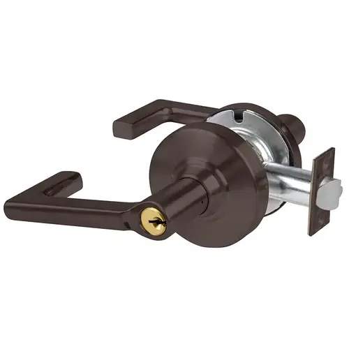 Grade 1 Entrance/Office Lock, Longitude Lever, Standard Cylinder, 3-3/4 In. Backset, Oil Rubbed Bronze Finish, Non-handed Oil Rubbed Bronze