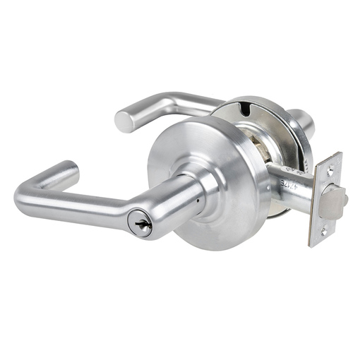 ND Series Faculty Restroom C123 Keyway Tubular with 13-247 Latch 10-025 Strike Satin Chrome Finish