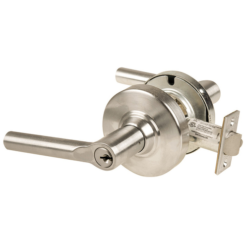 ND Series Vandlgard Storeroom C123 Keyway Broadway with 13-247 Latch 10-025 Strike Satin Nickel Finish