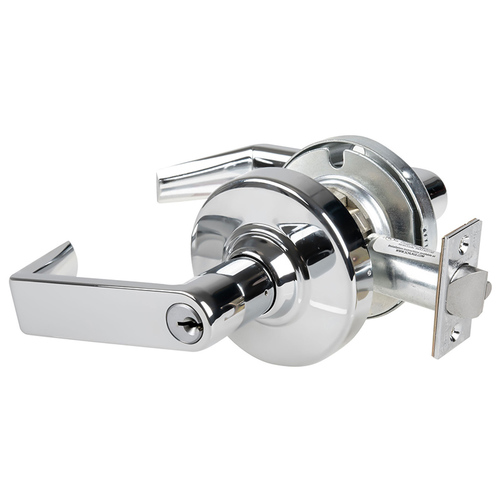 ND Series Vandlgard Entry C123 Keyway Rhodes with 13-247 Latch 10-025 Strike Bright Chrome Finish